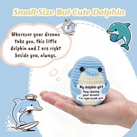 Grensoverschrijdende pluche gebreide dolfijnpop in schattige stijl - emotioneel ondersteunend cadeau bureaudecoratie