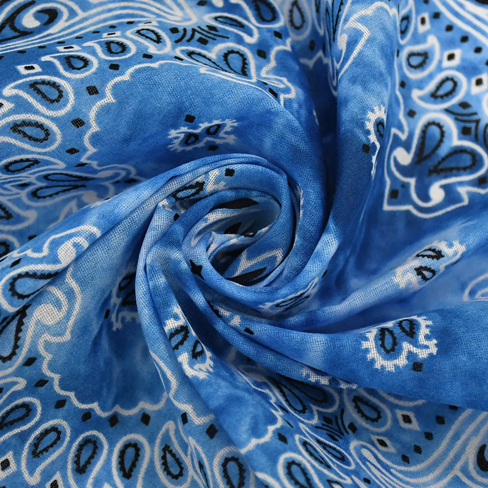 Design personalizzato 100% cotone gradiente Tie dye quadrato multifunzione all'aperto caisley ombrellone quadrato Bandana sciarpa