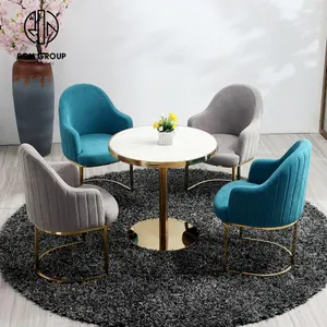 Muebles personalizados de acero inoxidable escandinavo, sofá de terciopelo con brazo moderno de metal de lujo, comedor, restaurante, sala de estar, silla de comedor