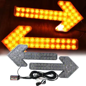 2x Vòi Phun Nước Đèn Flash LED Đèn Mũi Tên Xe Hơi Đèn An Toàn Giao Thông Đường Bộ Đèn Chỉ Báo Nhấp Nháy Xây Dựng Đèn Mũi Tên