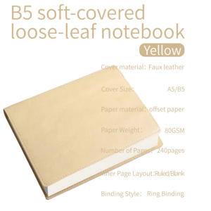 B5 taccuino a fogli mobili morbido con nucleo interno rinforzato a 240 pagine Ultra spesso, appositamente progettato per l'ufficio e lo studio - Product Image 6