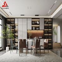 Meuble de présentation de bouteilles de vin en bois moderne de luxe personnalisé pour le salon