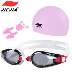 Gafas de natación Jiejia con tapa de silicona antivaho de alta definición para adultos, ajuste universal, lente de PC Opt1003 - Product Image 4