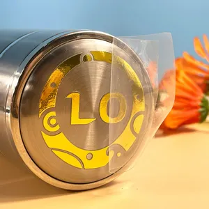 Personalizzato 3D metallo nichel trasparente decalcomania LOGO trasferimento UV stampa metallica etichetta di imballaggio abbronzante caldo argento/oro adesivo