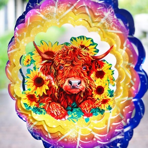 Molinillo de Viento con Forma de Vaso de Girasol para Colgar en el Jardín, Regalo Único, Molinillo de Viento 3D para Exteriores - Product Image 4