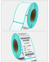 Rollo de etiquetas adhesivas de código de barras térmicas autoadhesivas blancas de 40*70mm, Material de papel impreso, etiquetas adhesivas colgantes para ropa de marca registrada usada