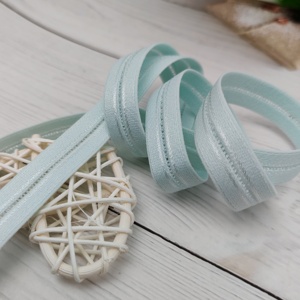 Light Blue Striped Webbing 16mm <b>Elastic</b> Ribbon Band Soft Flexible Shoulder Strap Printed Logo Black Blue White Ribbon Band <b>Belt</b> - Product Image 4