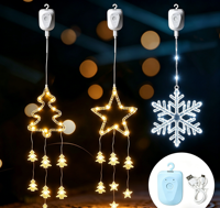 Wiederaufladbare Stern-Weihnachtsbeleuchtung Typ C Aufladung 8 Modi Timer-Funktion Schneeflocken-Lichterkette für Innenraum-Feiertagsdekoration