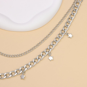 Cadena de cintura clásica 3D con estrella, de aleación de zinc, estilo hip hop, para uso diario, cadena para pantalones con diseño de doble anillo. - Product Image 4