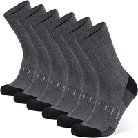 Chaussettes de randonnée décontractées pour hommes en polyester respirant avec talon renforcé, évacuation de l'humidité, amorti renforcé pour activités de plein air