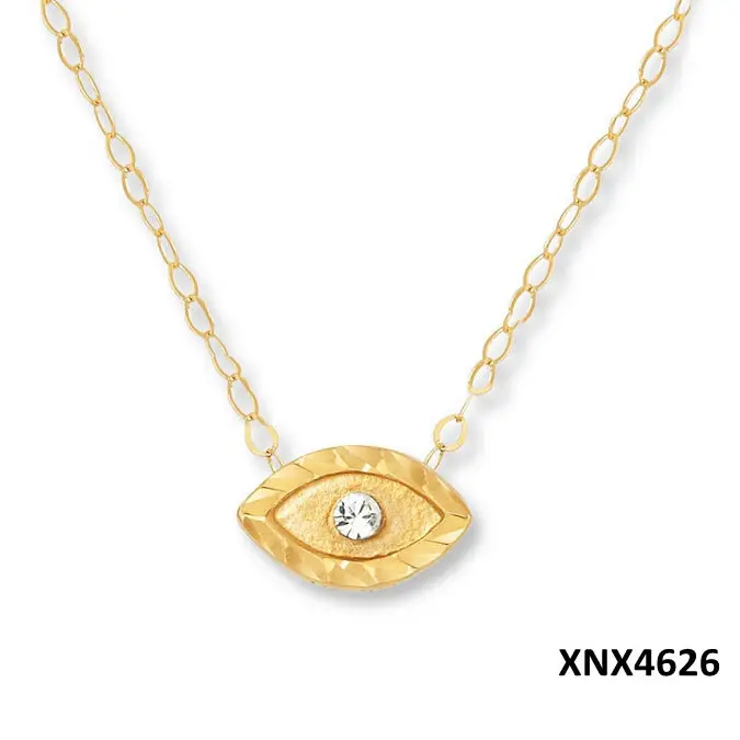 Fashion Women Evileye Hamsa Blue White Crystal Cz Pendant Necklace 925 Silver Luck Necklace Wholesale