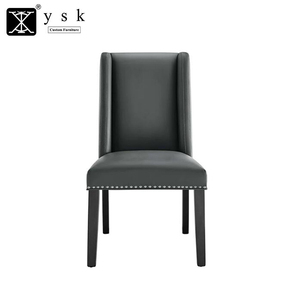 Hotel estilo francés <span class=keywords><strong>restaurante</strong></span> de madera silla tapizada de cuero negro sillas de comedor - Product Image 1