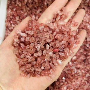 Commercio all'ingrosso di alta qualità naturale rosso fragola quarzo trucioli di cristallo di quarzo Reiki di guarigione ghiaia per la decorazione della stanza - Product Image 1