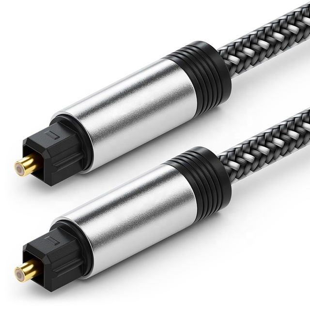 Toslink Coaxial Digital Optical Fiber Audio Cable Gold Plated Connector PVC Braided Speaker Customizable Length Projector Home