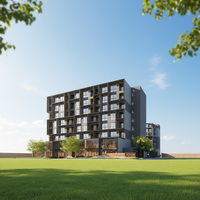 Appartements et maisons modulaires préfabriqués, villa en structure acier prête à l'emploi, bâtiment d'hôtel 5 étoiles au design moderne du milieu du siècle