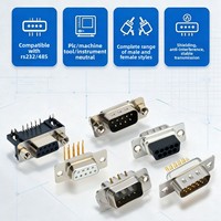 Connecteur D-SUB mâle-femelle à 2 rangées DB9 en cuivre, à usage industriel, pour ports série RS232/485, directement de l'usine