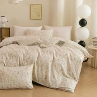 Parure de lit 4 pièces en Lyocell 100% pur, tissée, motif uni, garnissage en laine 300 fils, toutes saisons, personnalisable, motif végétal