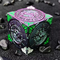 Spinner mécanique à dégradé magique RPG, roulette à 6 faces, dés en métal D6 pour D&D avec emballage
