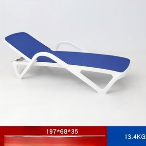 Chaise longue de jardin moderne réglable en plastique imperméable pour l'extérieur, idéale pour piscine, hôtel et patio - Product Image 4