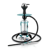 Ensemble complet de chicha en métal pour bars et usage domestique, kit de chicha au design miroir avec éclairage et divertissement