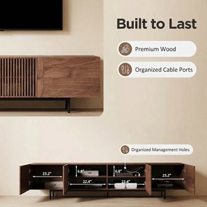 Soporte <span class=keywords><strong>de</strong></span> TV <span class=keywords><strong>de</strong></span> Madera Color Nogal, Mueble <span class=keywords><strong>de</strong></span> TV con Acabado en Nogal para el Hogar, Muebles para Sala <span class=keywords><strong>de</strong></span> Estar - Product Image 4