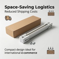 Rail télescopique en acier au manganèse de luxe moderne, pack économique |   Rail de rideau polyvalent, réglable, écologique et durable pour la maison