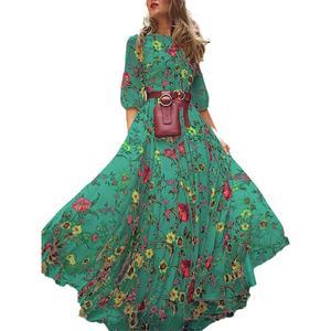 2022 مخصص جديد الجدد الصيف ملابس عصرية النساء فستان كاجوال البوهيمي الزهور طويل ماكسي اللباس - Product Image 4