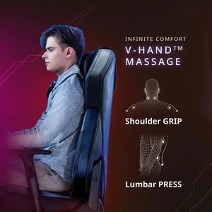 Nuevo diseño negro coche cuero PU Pvc tela v-hand 6 puntos de masaje Vr <span class=keywords><strong>silla</strong></span> ergonómica para Juegos de oficina altavoces Bluetooth integrados - Product Image 4