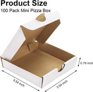 Cajas de Pizza Pequeñas Cuadradas de Cartón, Cajas Blancas Individuales para Regalos de Fiesta de Pizza, para Galletas de Duendes, Dulces y Gomitas - Product Image 2