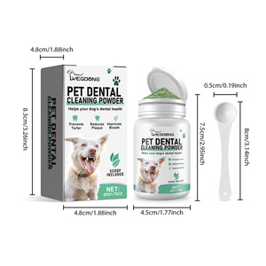 Venta al por mayor suplemento de salud bucal blanqueador de dientes de perro Natural eliminación de placa de dientes de perro mascota polvo de limpieza <span class=keywords><strong>Dental</strong></span> para perro - Product Image 2