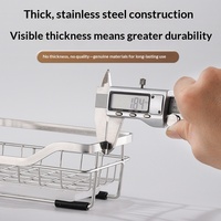 Égouttoir à éponge double niveau en acier inoxydable, non pliable, pour cuisine, étagère de rangement multifonctionnelle pour comptoir, pour vaisselle