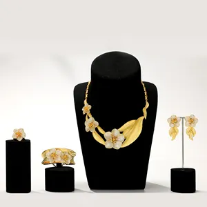 EXITOSO Fashion Cubic Zirconia Jewelry Set For Nigerians Luxury Jewelry Sets For Women