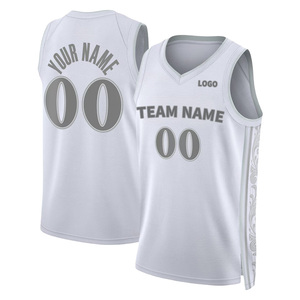 เสื้อบาสเก็ตบอลแบบเย็บติดเสื้อบาสเก็ตบอลแบบเก่าระบายอากาศได้ดีแบบย้อนยุค - Product Image 1