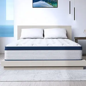 Matras tempat tidur ganda lapis, busa memori hibrida nyaman, lapis ganda, lipat terkompresi untuk furnitur rumah ukuran King