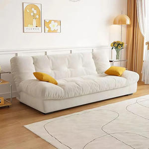 Sofá Cama Plegable <span class=keywords><strong>Cloud</strong></span> Color Crema, Moderno y Minimalista para Sala de Estar, Unidad de Alquiler de Casa Pequeña, Sofá de Tela Integrado de Doble Uso - Product Image 4