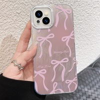 Papillon rose dégradé pour Apple 16promax étui de téléphone portable 15Plus fil de plume 14 personnalité 13 transfrontalier 12 Europe