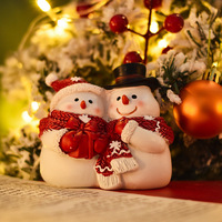 Sculpture de bonhomme de neige de Noël en résine époxy personnalisée, art populaire créatif, figurine décorative pour la maison, chambre d'enfant, cadeaux
