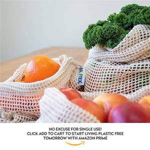 Reusable Produce Bags GOTS Certified Organic Cotton Muslin <strong>Net</strong> <strong>Mesh</strong> and Eco-Friendly Canvas Tote Bag - Product Image 6