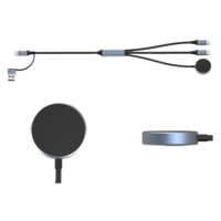 Nuevo Cable 3 en 1 para Teléfono Móvil, Cable de Datos Flexible Tipo-C de Carga Rápida con Cargador Magnético Inalámbrico para Reloj