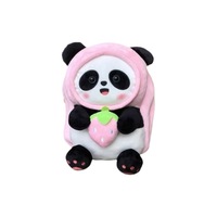Sac à dos double Panda Capybara, sac bandoulière, jouet en peluche moelleux, poupée en peluche, polyester et coton, super doux, unisexe, enfant