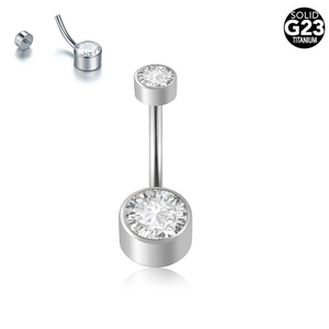 G23 titane dent intérieure double zircon <span class=keywords><strong>nombril</strong></span> clou été mode pour hommes et femmes anti-allergie <span class=keywords><strong>piercing</strong></span> <span class=keywords><strong>nombril</strong></span> anneau - Product Image 3