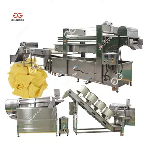 Máquina Industrial pequeña para freír escamas de maíz y Chips de Tortilla, línea de producción de nueces de maíz