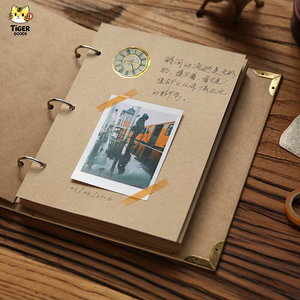Carnet à feuilles mobiles A5 Tgyw, <span class=keywords><strong>album</strong></span> photo DIY, scrapbook, journal en papier kraft vierge, livre de souvenirs de voyage, cadeau avec couverture en kraft - Product Image 1