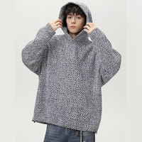 ZY luxe Vintage automne hommes poids lourd vieil argent profil sweat à la mode épaissi flammé à capuche veste haut coupe ample solide