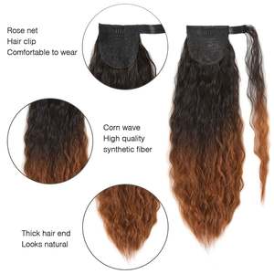 Extensiones de Cabello Ondulado y Rizado de 22 Pulgadas para Mujer, Cola de Caballo con Clip, Resistentes al Calor, Fibra de Alta Temperatura, Fácil de Aplicar - Product Image 2