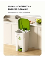Poubelle à pédale en plastique avec couvercle pour usage domestique