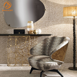 Lampe de table de luxe moderne avec pied en métal empilé et abat-jour en lin naturel/rotin, style Art Déco, lampe de bureau - Product Image 2