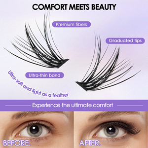 Cils individuels en grappe style latino DIY, 12-18mm, volumineux, effet dramatique, look audacieux - Product Image 3
