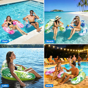 <b>Inflatable</b> Pool <b>Float</b> Chair with Cup Holders Floating Pool Lounge Chair for Swimming Pool Water Chair Toy Party <b>Float</b> for Adults - Product Image 6