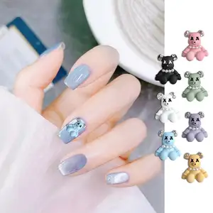 3D Медведь из алмазного сплава, милые красивые украшения для ногтей, алмазные ювелирные изделия из сплава, поставщики дизайна ногтей